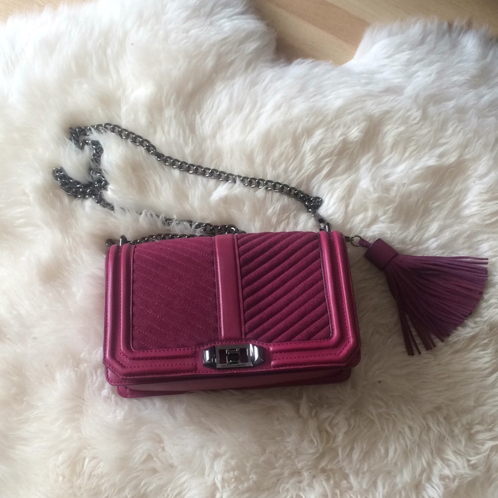 Rebecca Minkoff Crossbody Chevron Suede w/Tassle - Picture 2 of 13